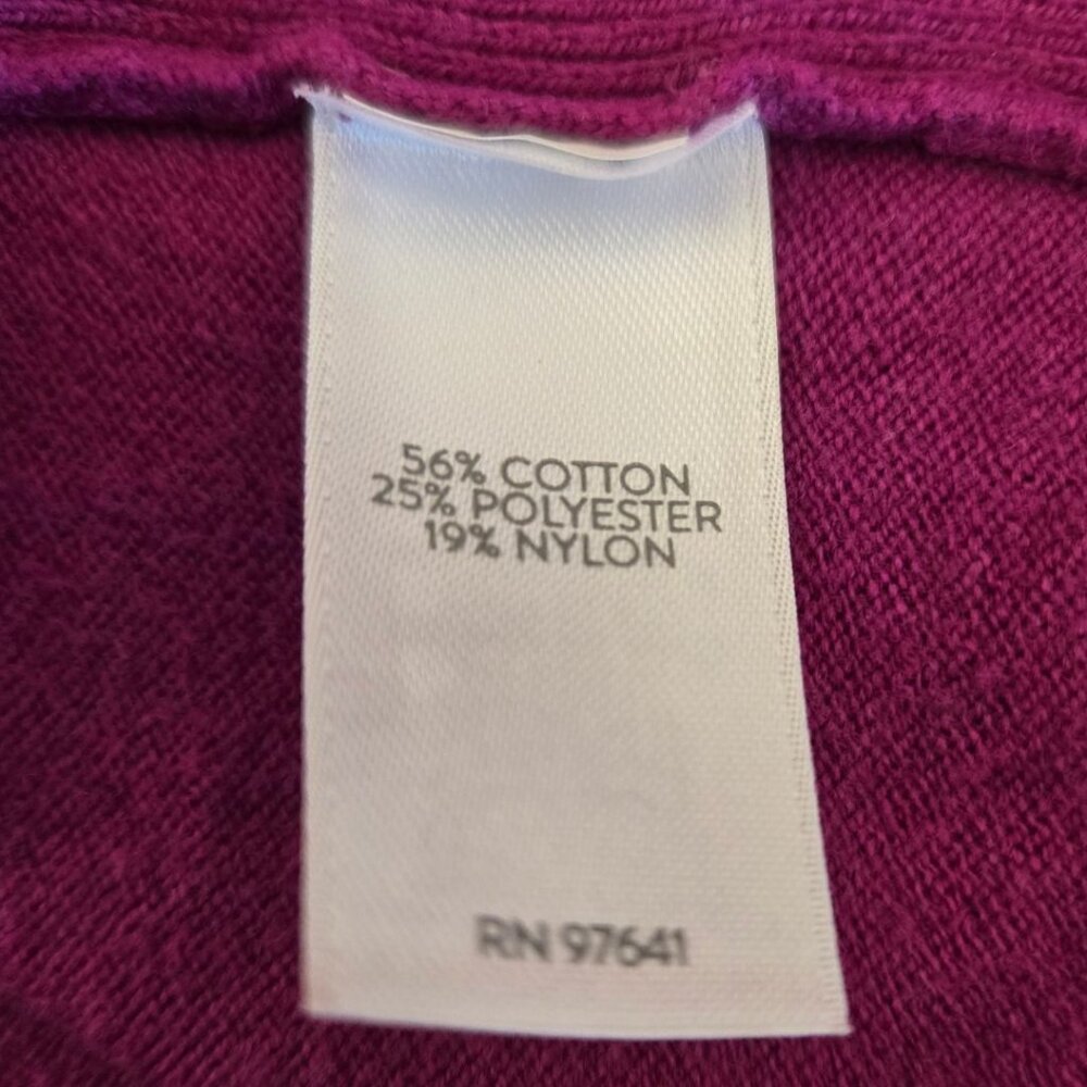 J.Jill Womens Medium Fuchsia Long Sleeve Sweater Top Cotton Blend Tunic - Picture 7 of 8